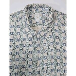 BURMA BIBAS Men's Short Sleeve Button-Up W/Pocket 100% SILK EXTRA‎ LARGE Shirt